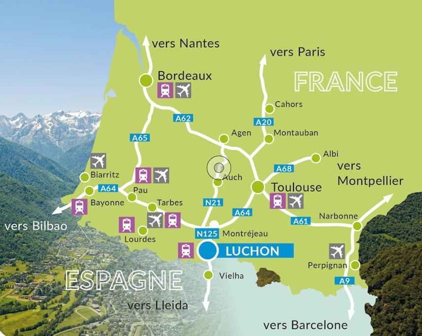 Chez Louise, Appartement T3 A Deux Pas Du Centre Bagnères-de-Luchon Dış mekan fotoğraf